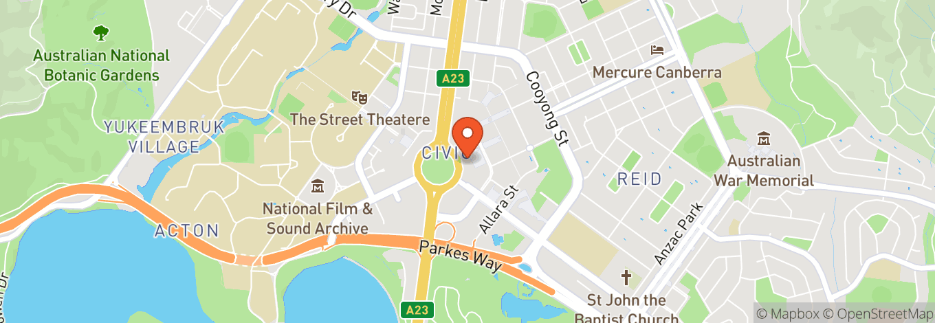 Map of Canberra Theatre - Civic Square