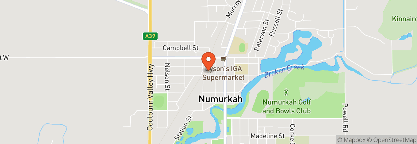 Map of Numurkah Town Hall