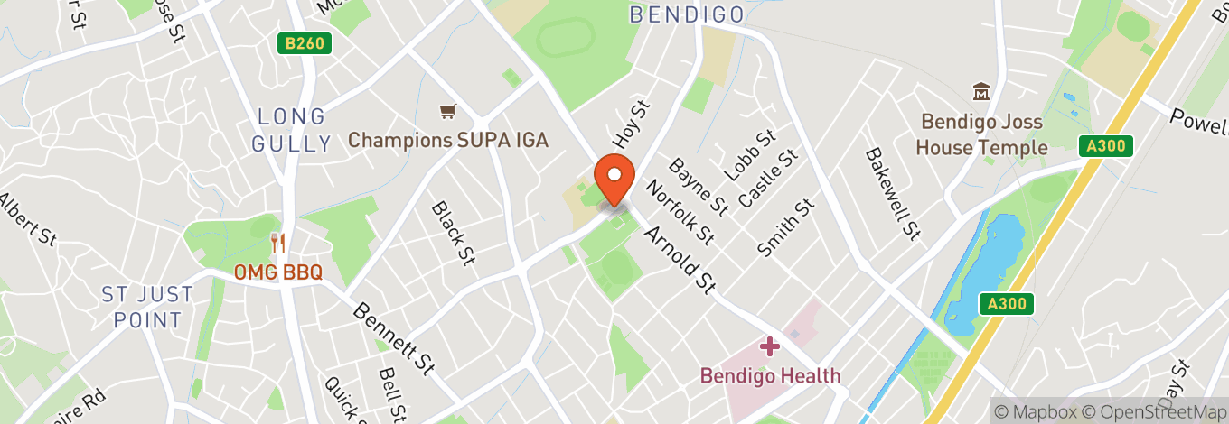 Map of North Bendigo Bowls Club
