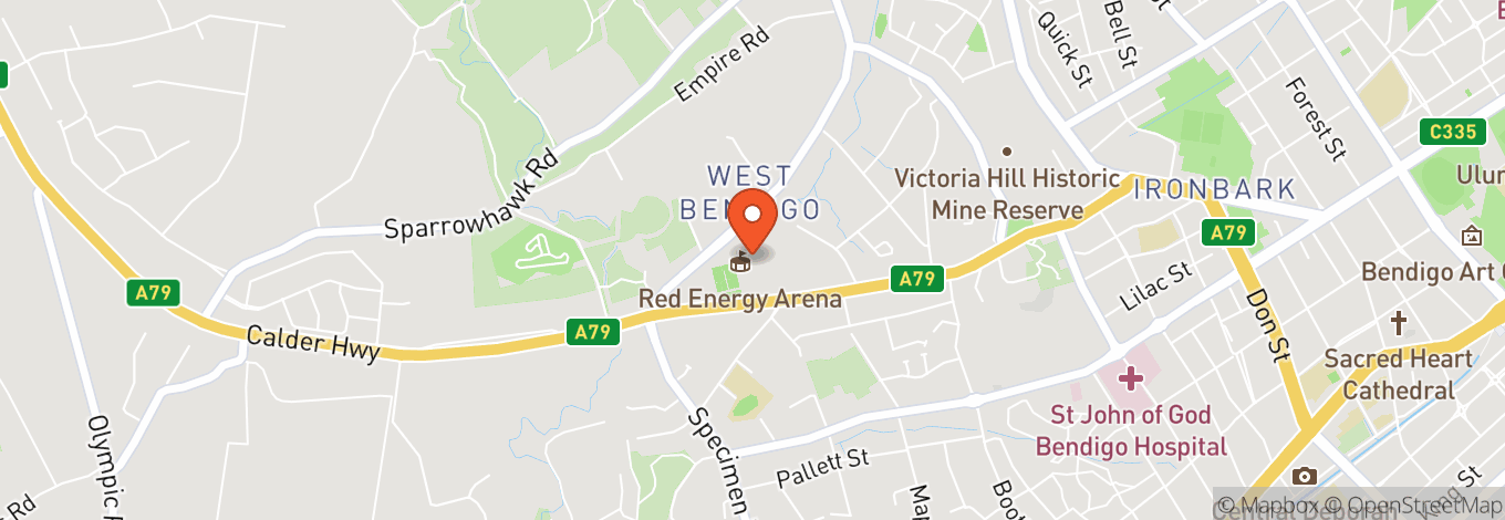 Map of Red Energy Arena Bendigo
