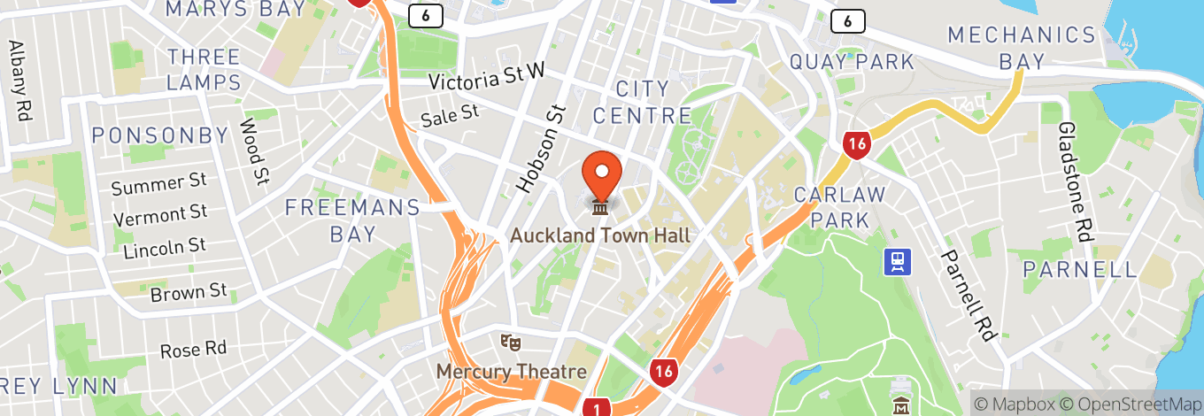Map of Auckland Town Hall