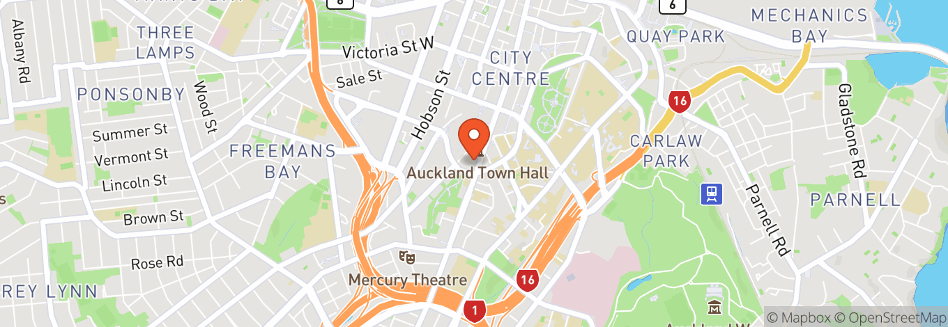 Map of Great Hall, Auckland Town Hall