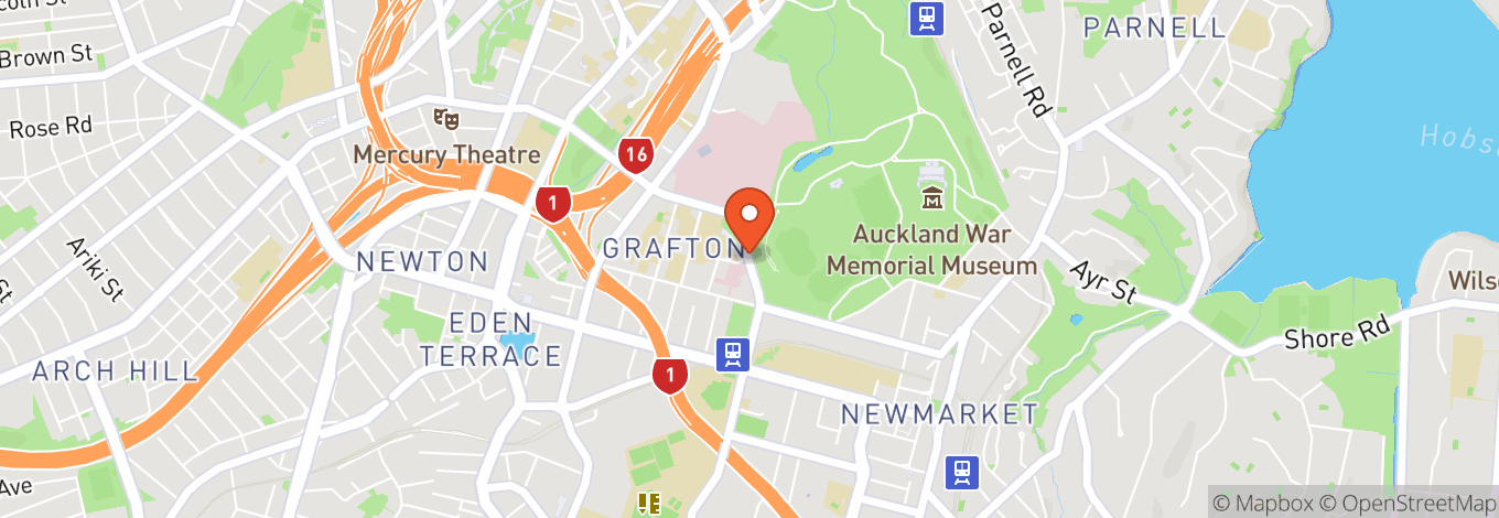 Map of Auckland Domain