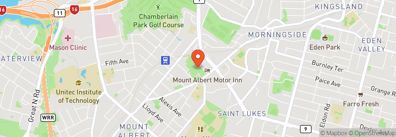 Map of Mount Albert War Memorial Hall