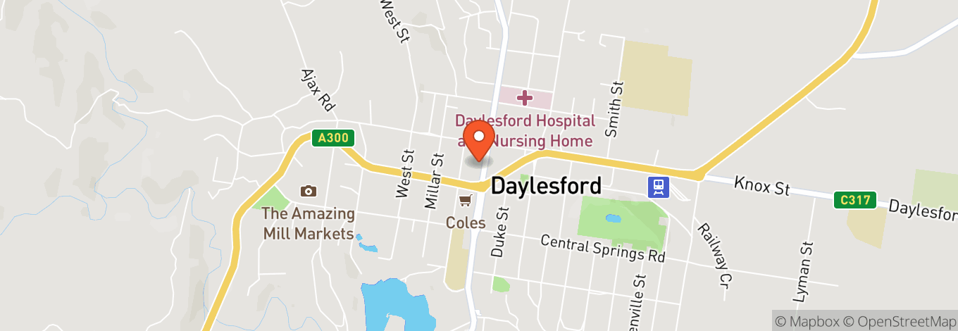 Map of Daylesford Town Hall 