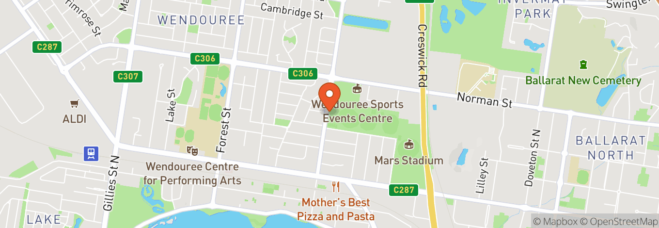 Map of Ballarat Sports and Events Centre