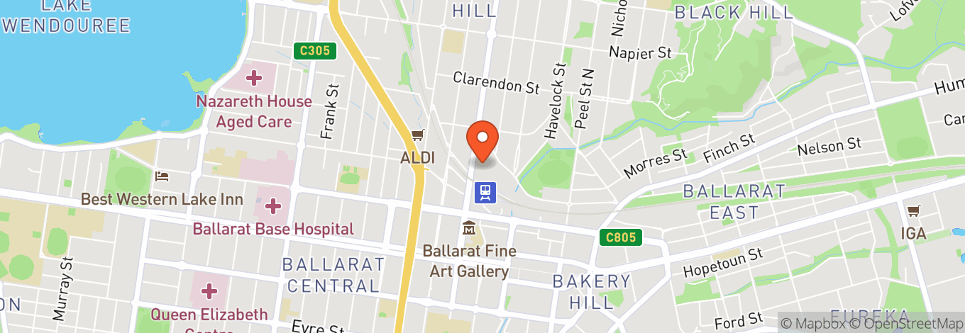 Map of Ballarat Goods Shed