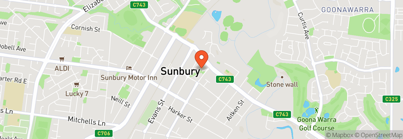 Map of Sunbury Memorial Hall