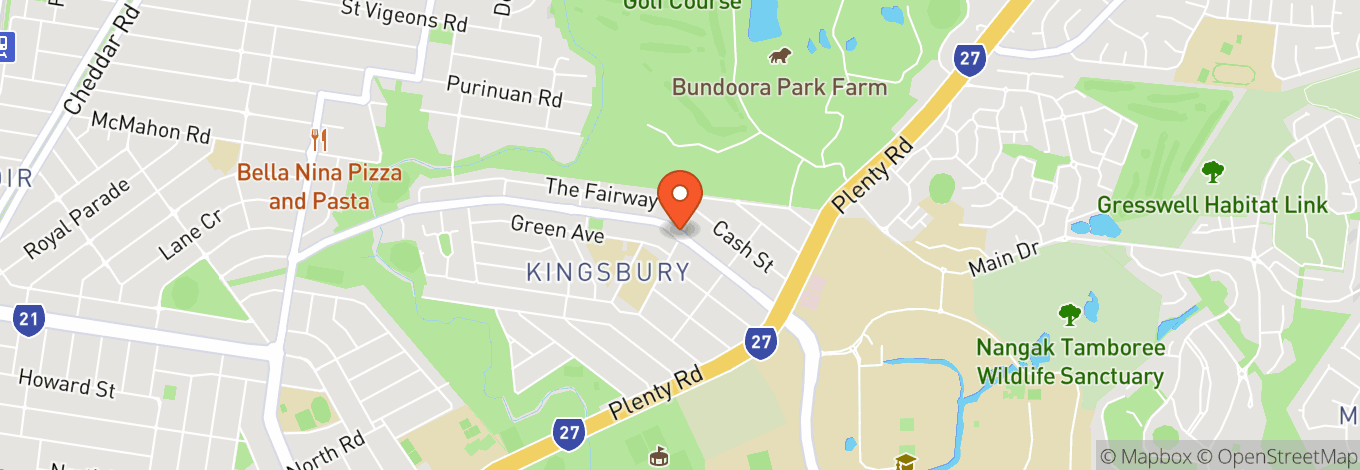 Map of Kingsbury Bowling Club