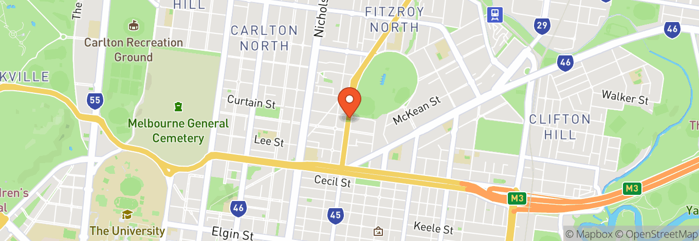 Map of Fitzroy Victoria Bowling & Sports Club