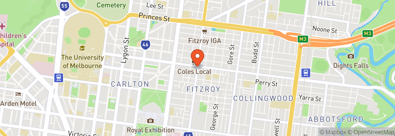 Map of The Fitzroy Triangle