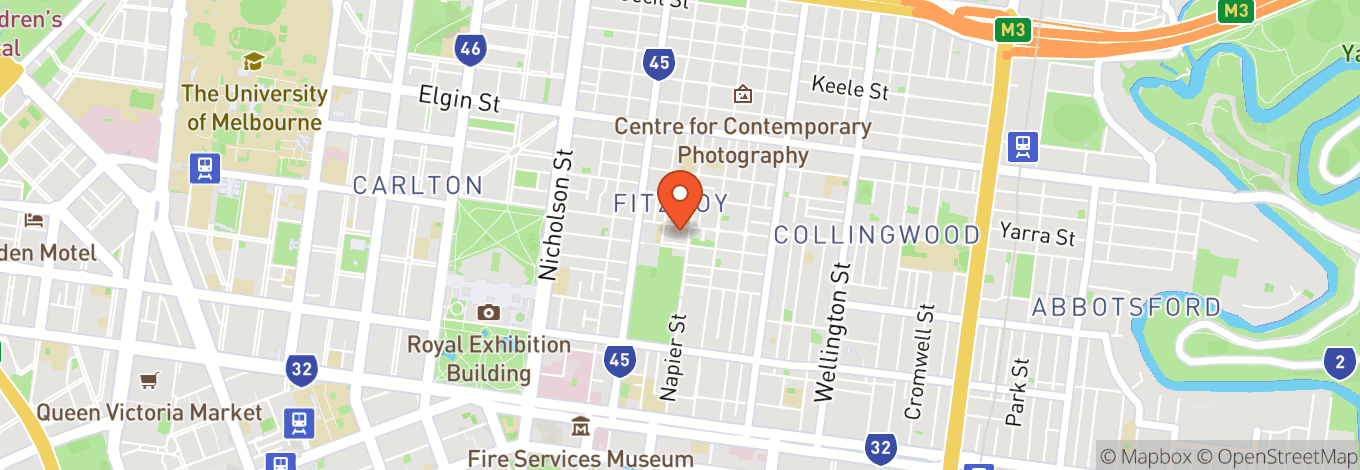 Map of Fitzroy Town Hall