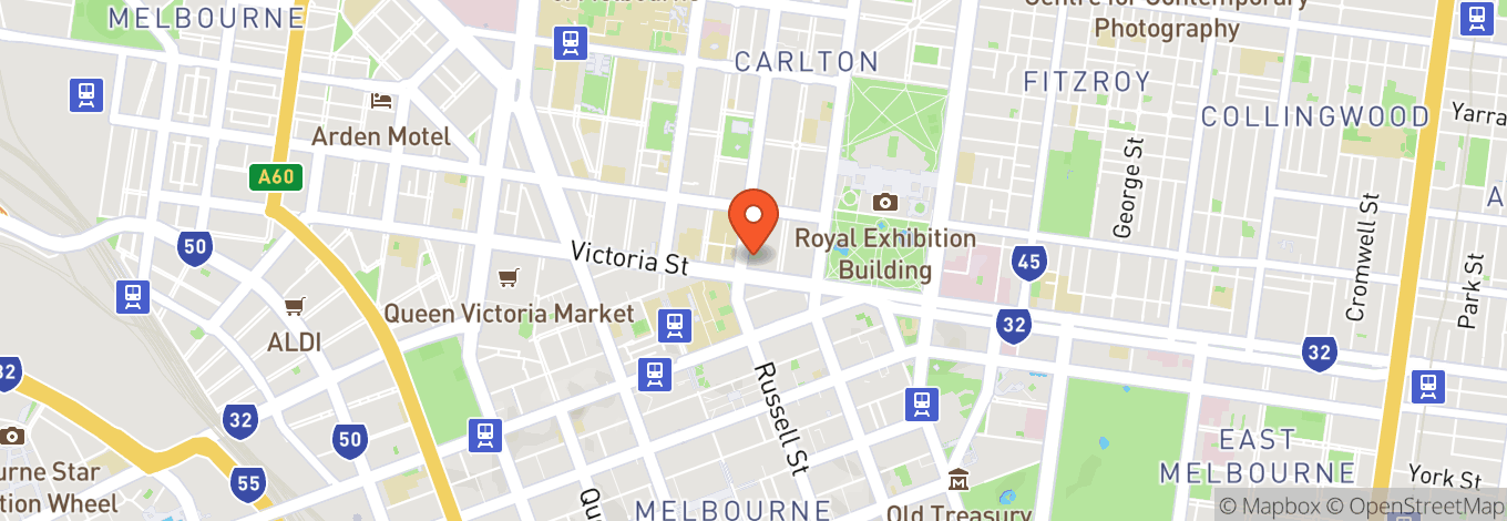 Map of Victorian Trades Hall Council