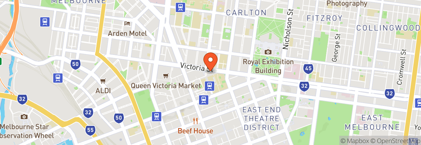 Map of Melbourne City Baths