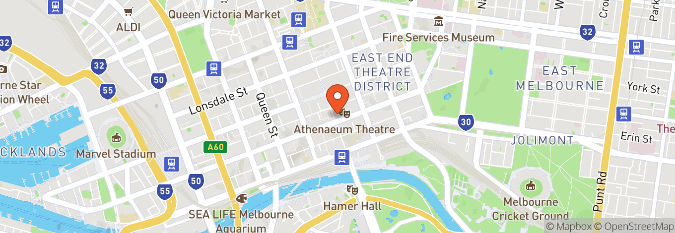 Map of Melbourne Town Hall