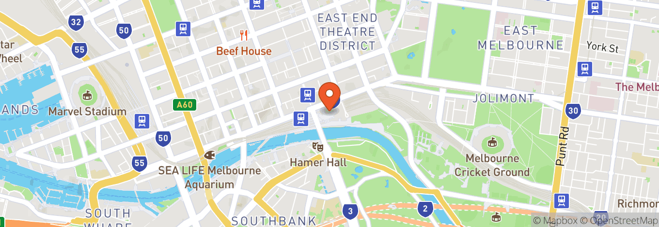Map of Beer Deluxe Fed Square (Basement)
