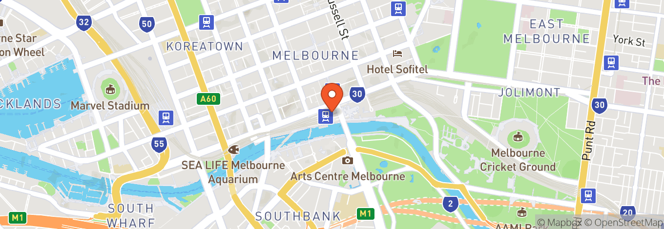 Map of Flinders Street Station