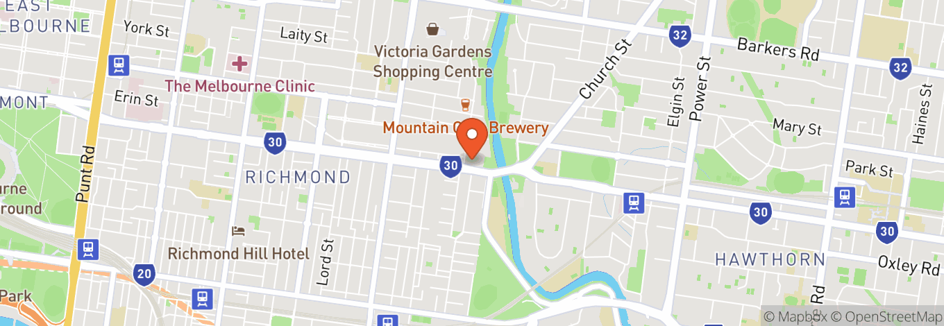 Map of Amora Hotel Riverwalk Melbourne