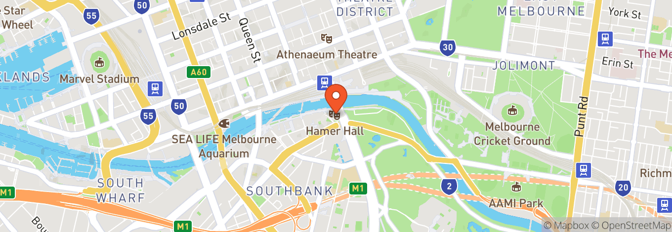 Map of Hamer Hall - Arts Centre Melbourne
