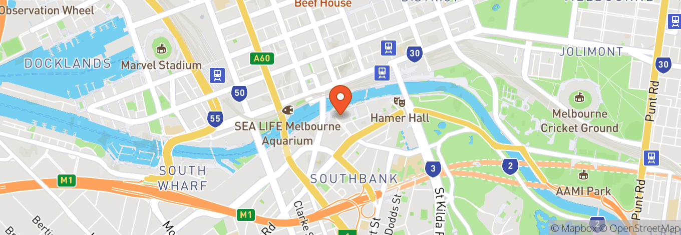 Map of Left Bank Melbourne Restaurant & Cocktail Bar