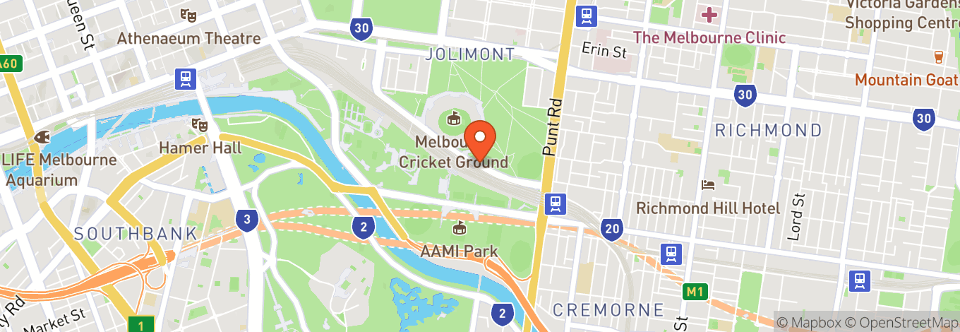 Map of Melbourne Cricket Ground