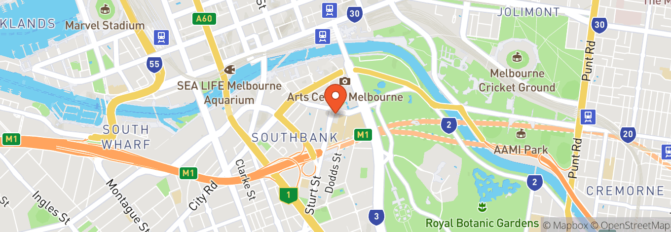 Map of Melbourne Recital Centre