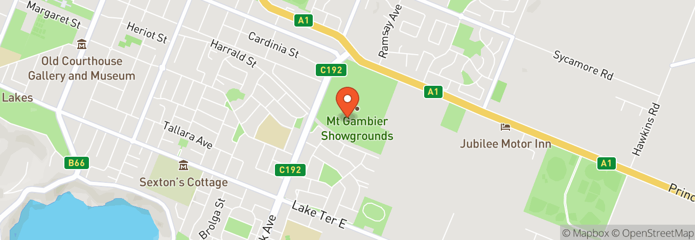 Map of Mount Gambier Showgrounds