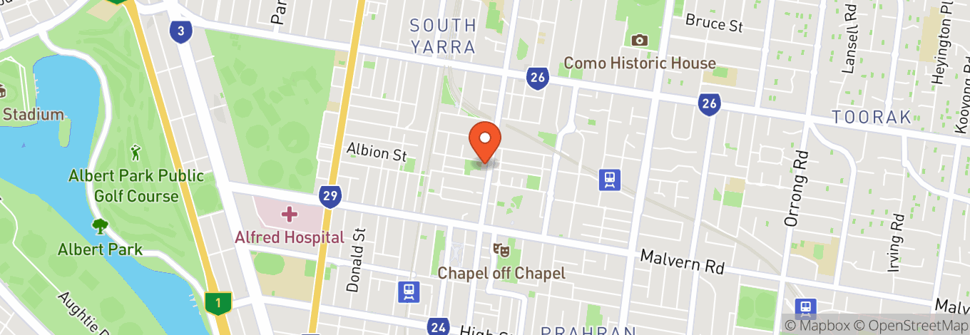 Map of Upstate South Yarra