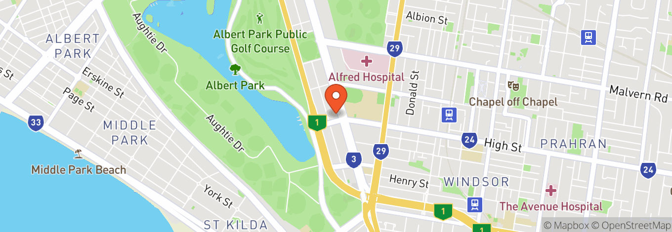 Map of Pullman Melbourne Albert Park
