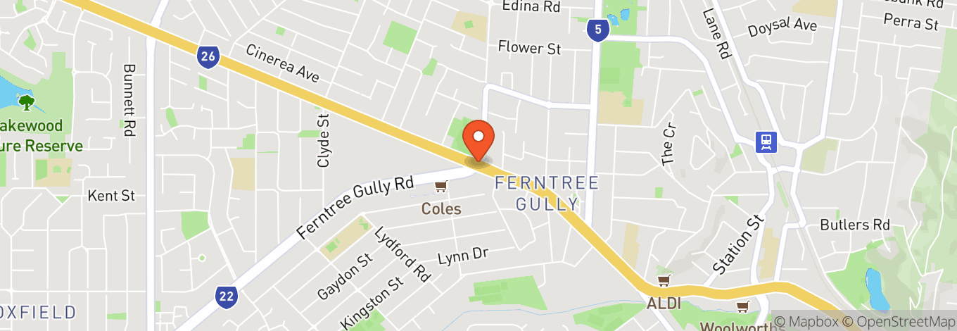 Map of Ferntree Gully Hotel Car Park