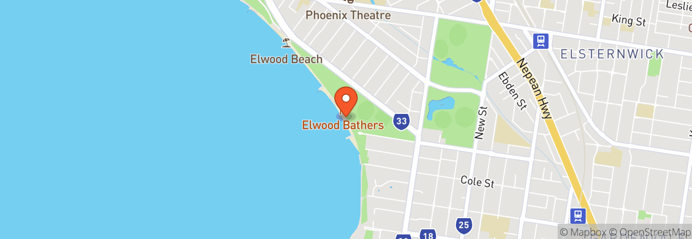 Map of Elwood Beach