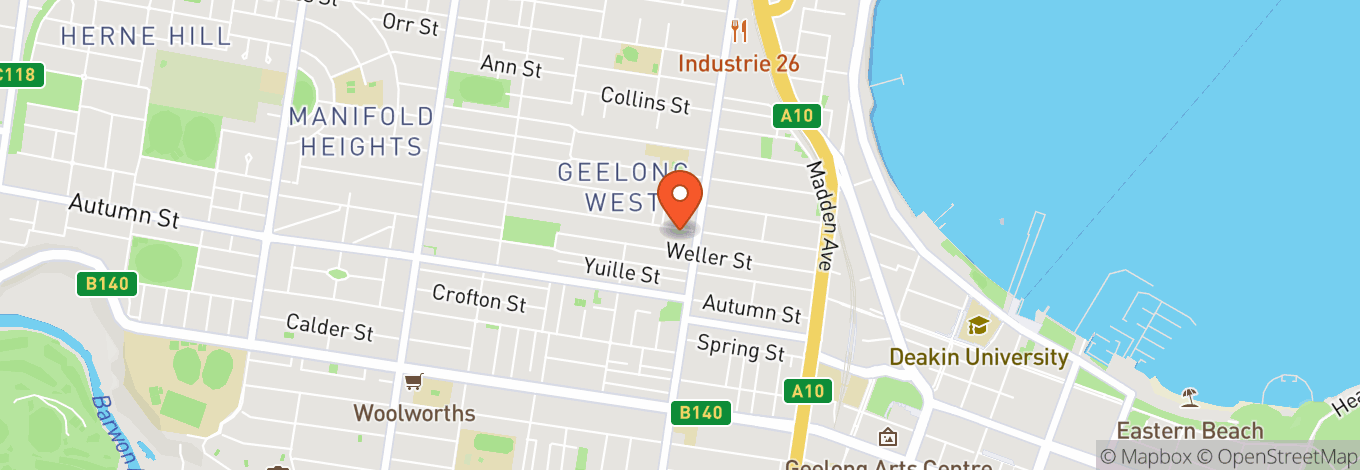 Map of Geelong West Town Hall