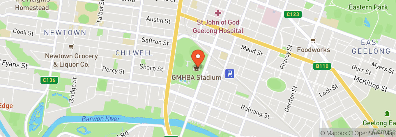 Map of GMHBA Stadium