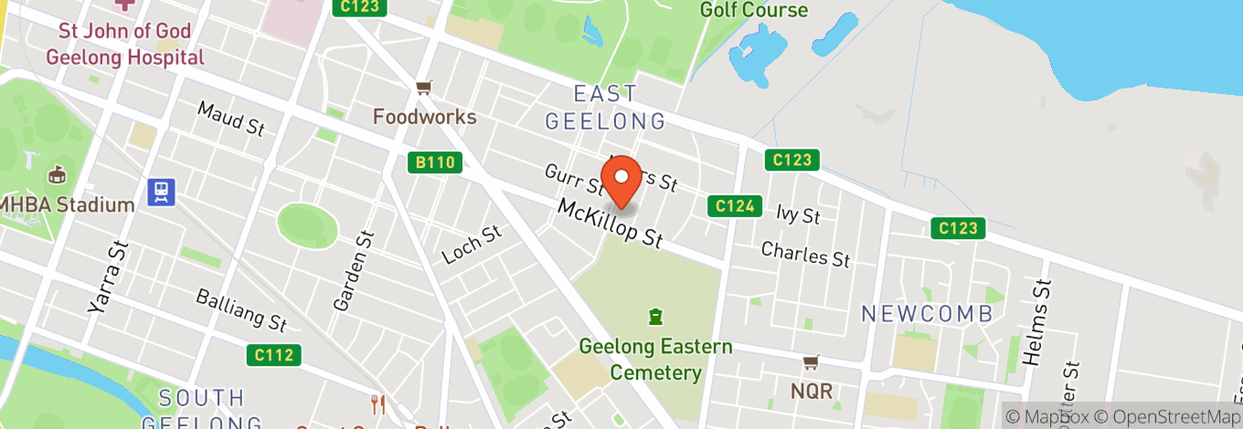 Map of Eastern Hub Geelong