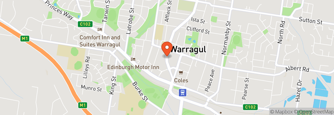 Map of Wesley of Warragul