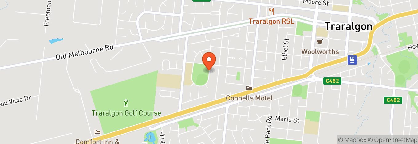 Map of Gippsland Regional Indoor Sports Stadium (Griss)