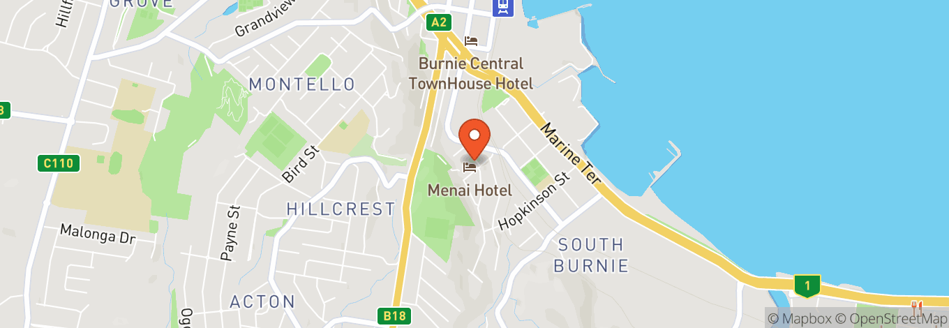 Map of Menai Hotel Motel