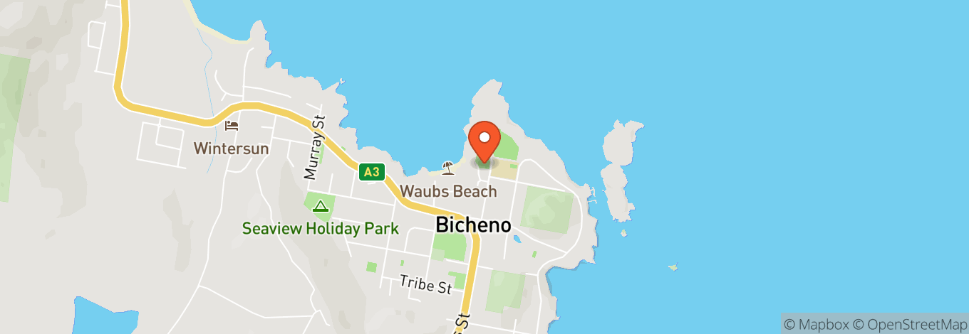 Map of Bicheno Memorial Hall