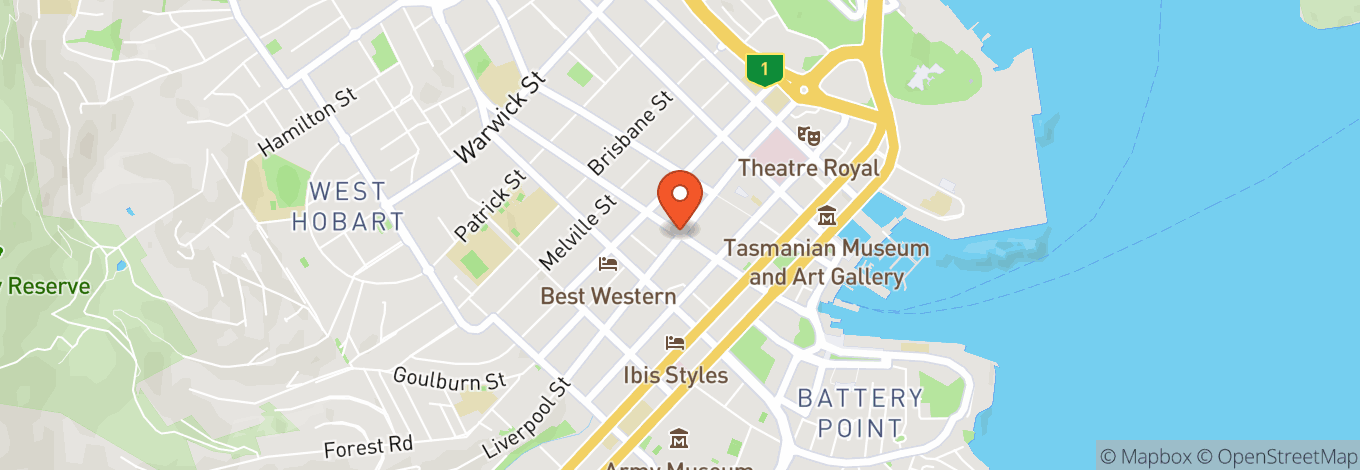 Map of Tba (Hobart)