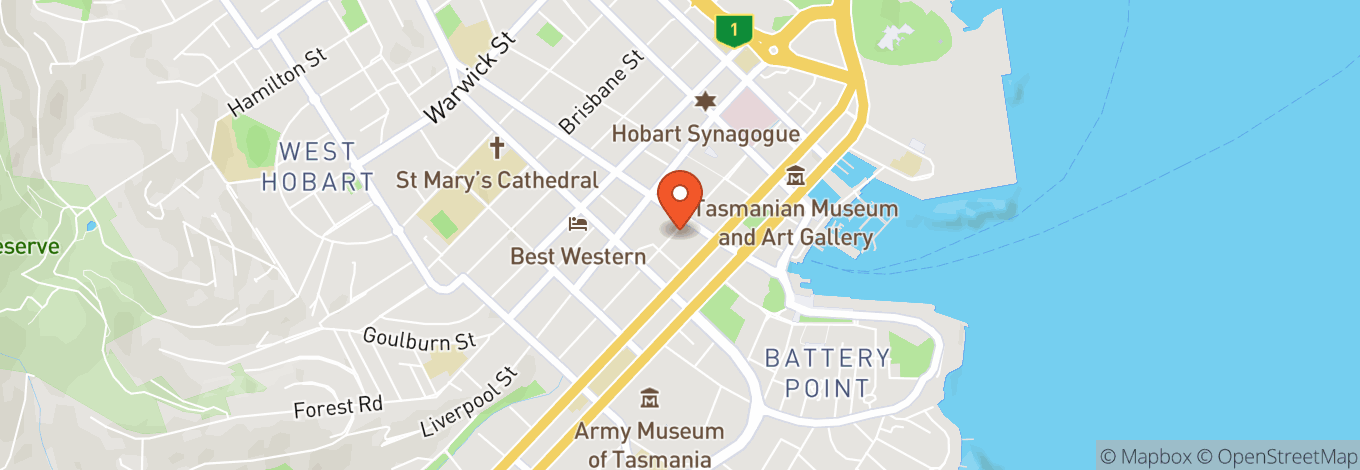Map of RACV Hobart Hotel