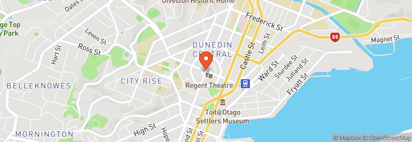 Map of Dunedin Town Hall