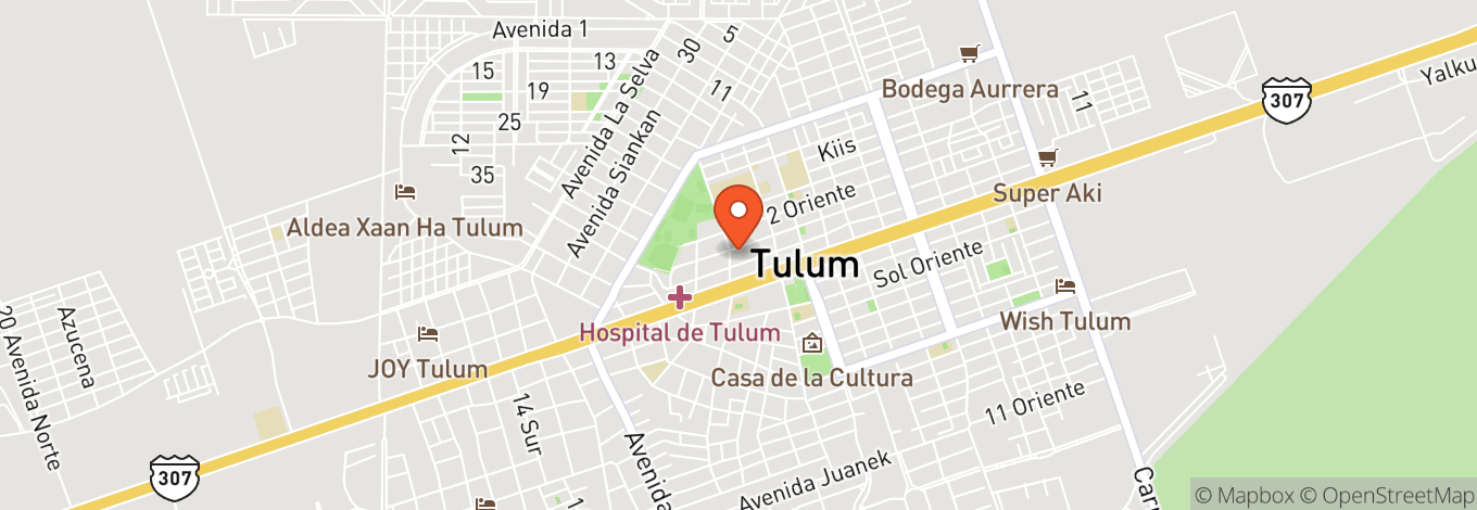 Map of Tulum Beach