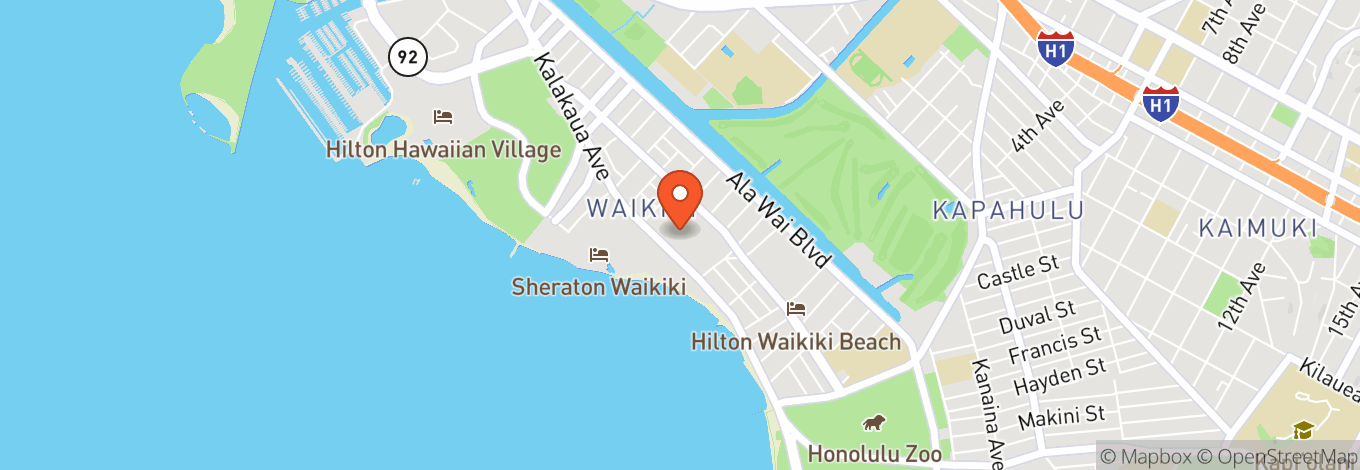 Map of Outrigger Waikiki Beachcomber Hotel