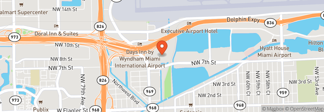 Map of Miami Airport Convention Center