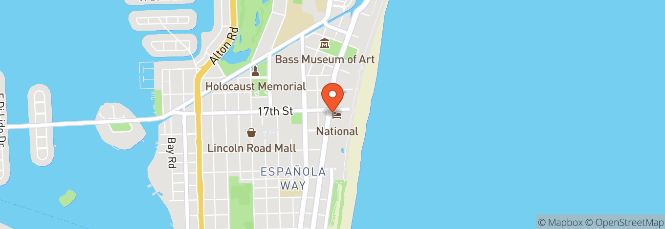 Map of National Hotel Miami Beach