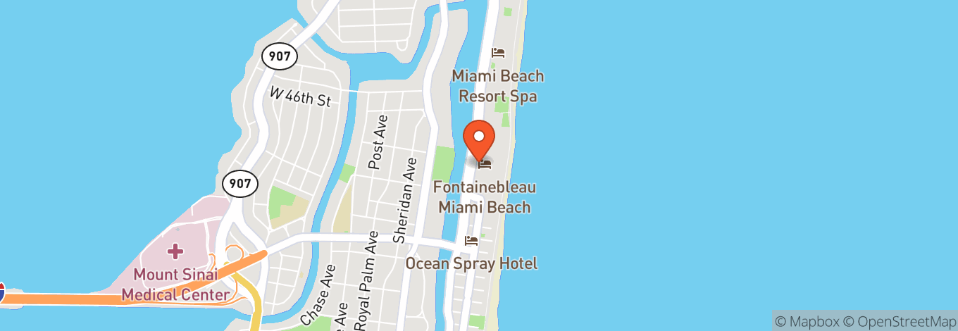 Map of Fontainebleau Miami Beach