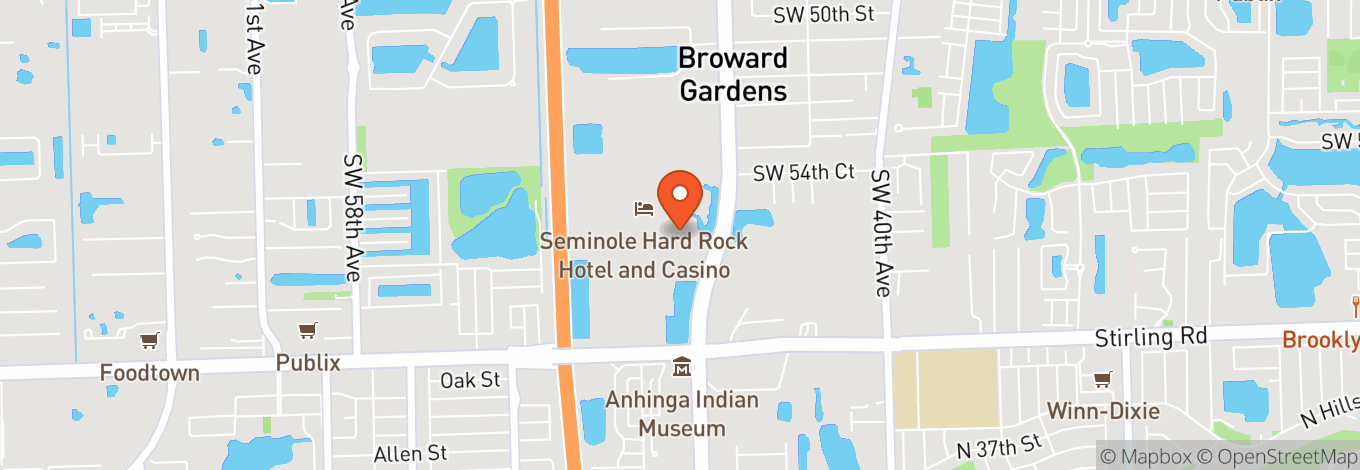 Map of Seminole Hard Rock Hotel & Casino - Hollywood