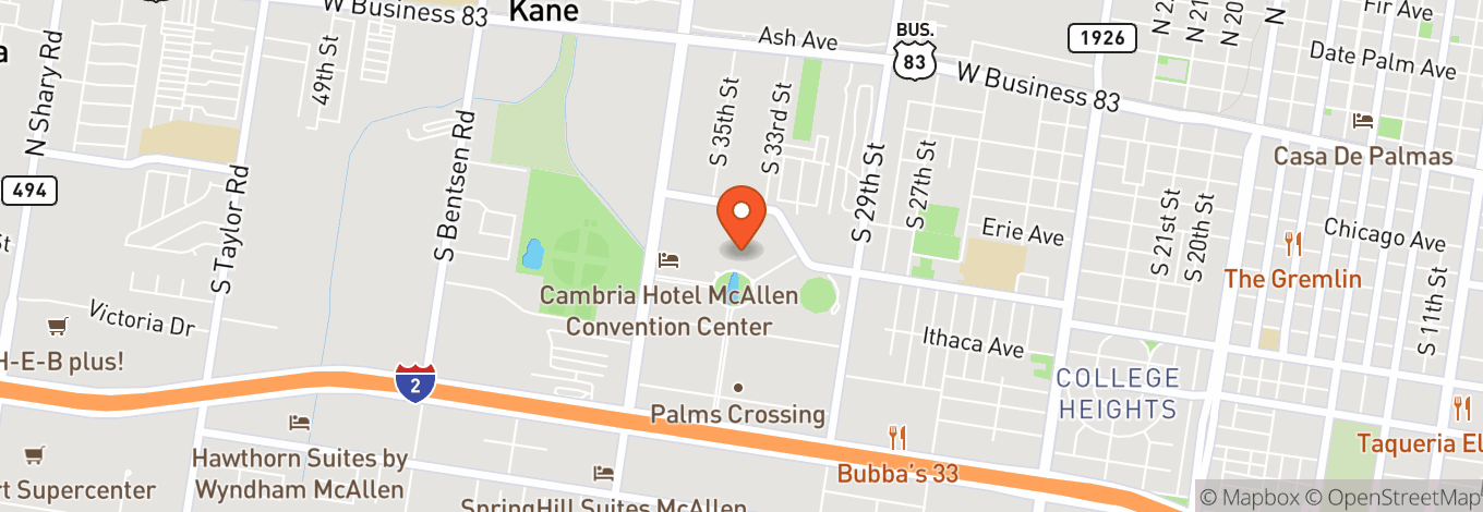 Map of McAllen Performing Arts Center