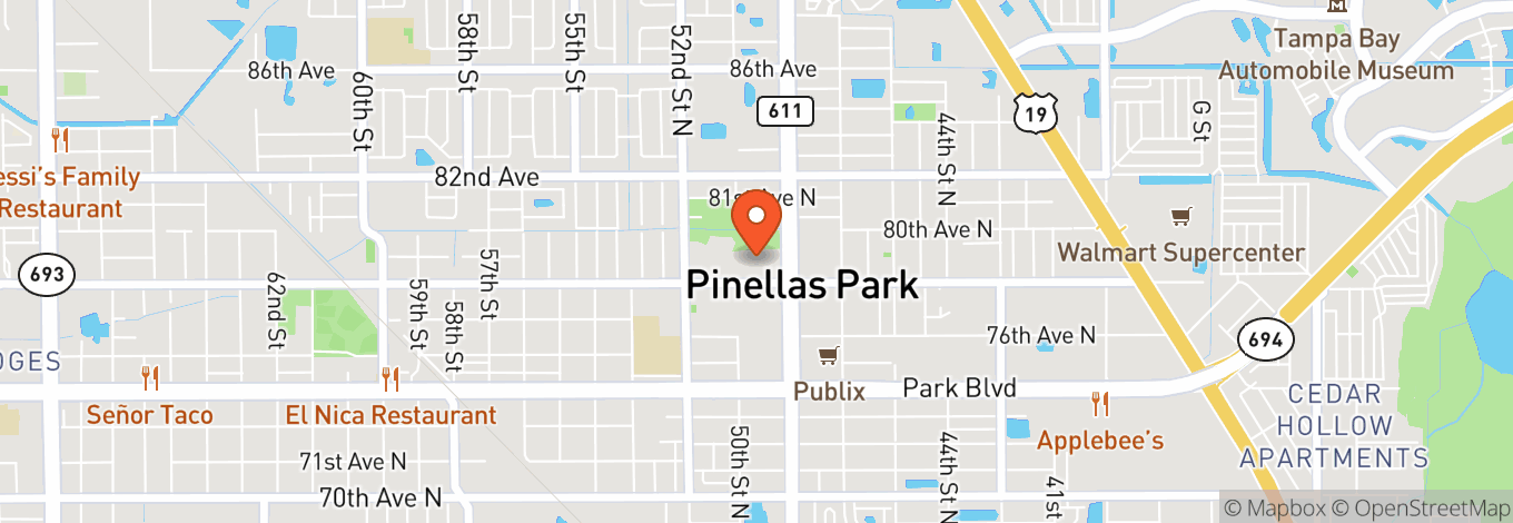 Map of The Pinellas Park Performing Arts Center