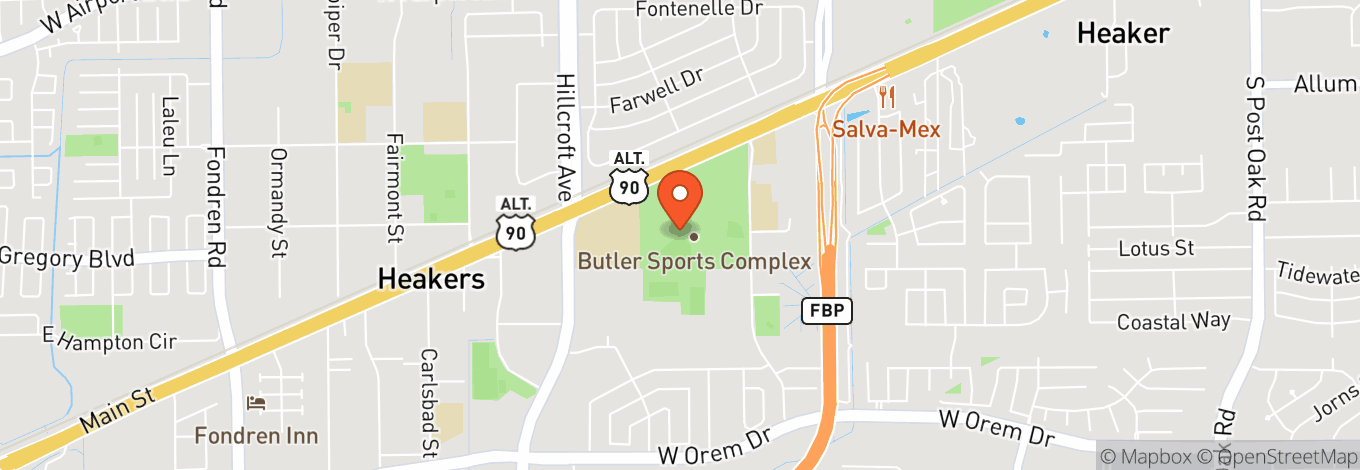 Map of Butler Stadium